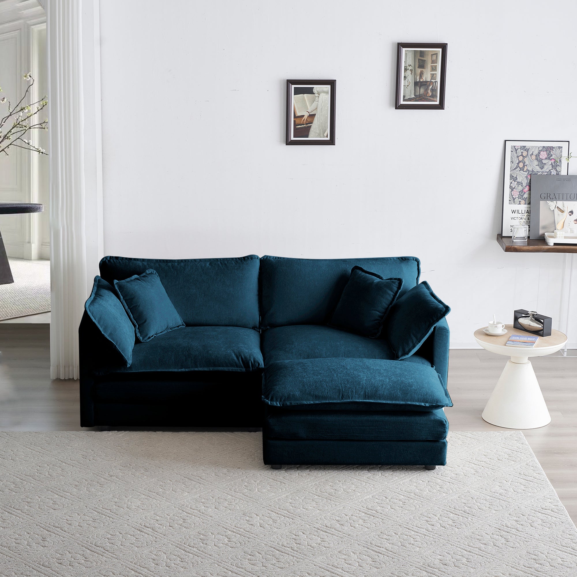 Chenille_Two-Seater_Sofa_with_1_Footrest_2_Seater_L-Shaped_Sectional_with_Ottoman_Loveseat_with_Ottoman_for_Small_Living_Space_Blue_Chenille Chenille_Two-Seater_Sofa_with_1_Footrest_2_Seater_L-Shaped_Sectional_with_Ottoman_Loveseat_with_Ottoman_for_Small_Living_Space_Blue_Chenille