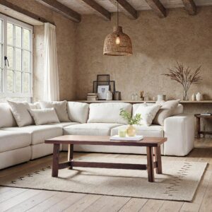 Modern Farmhouse Easy Assembly 48 Coffee Table