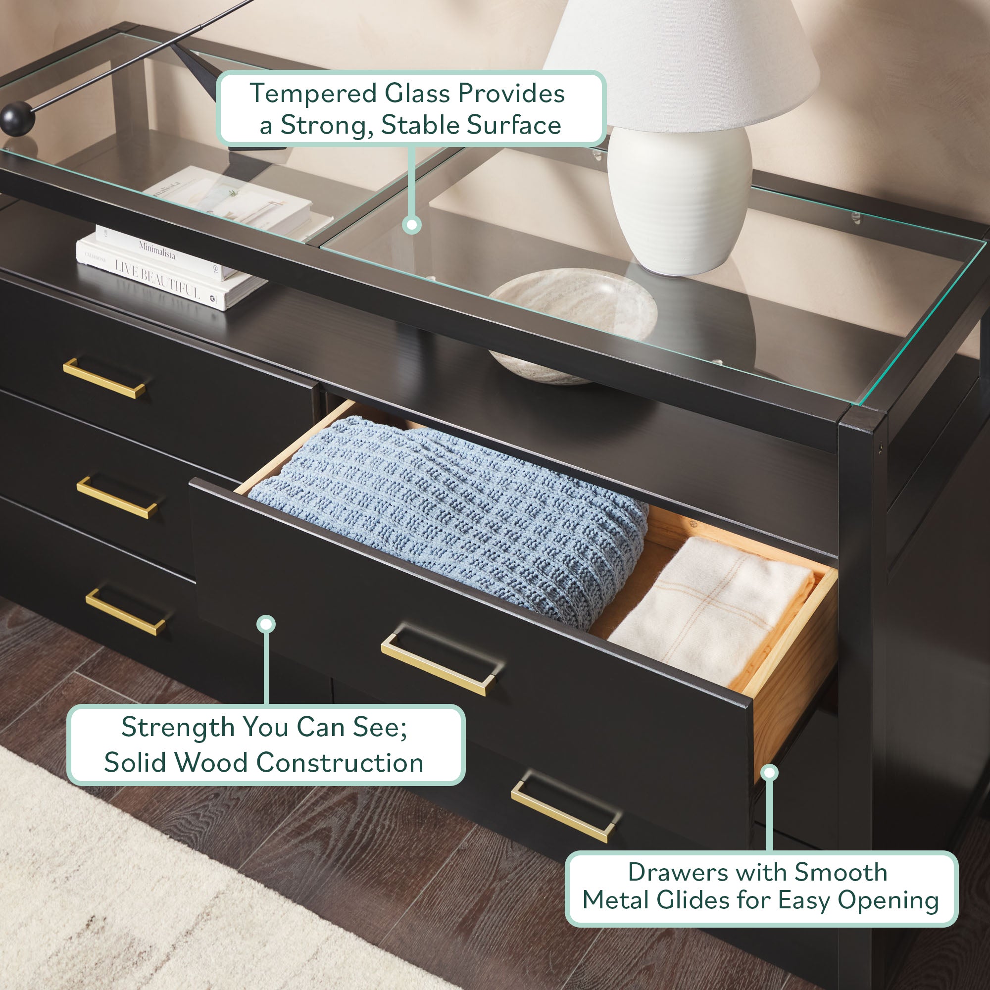 Isla_Wood_Glass_Top_6_Drawer_Dresser
