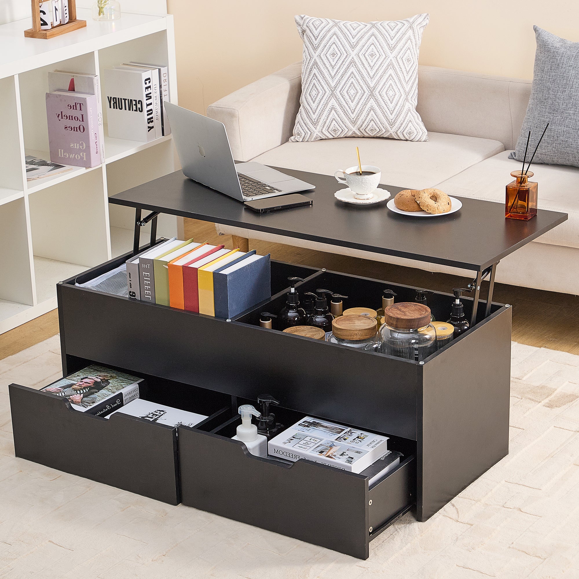 Walker_Edison_Lift-Top_Coffee_Table_with_Storage_Center_Tables_Hidden_Compartment_2_Drawers_Sofa_Table_For_Living_Room Walker_Edison_Lift-Top_Coffee_Table_with_Storage_Center_Tables_Hidden_Compartment_2_Drawers_Sofa_Table_For_Living_Room