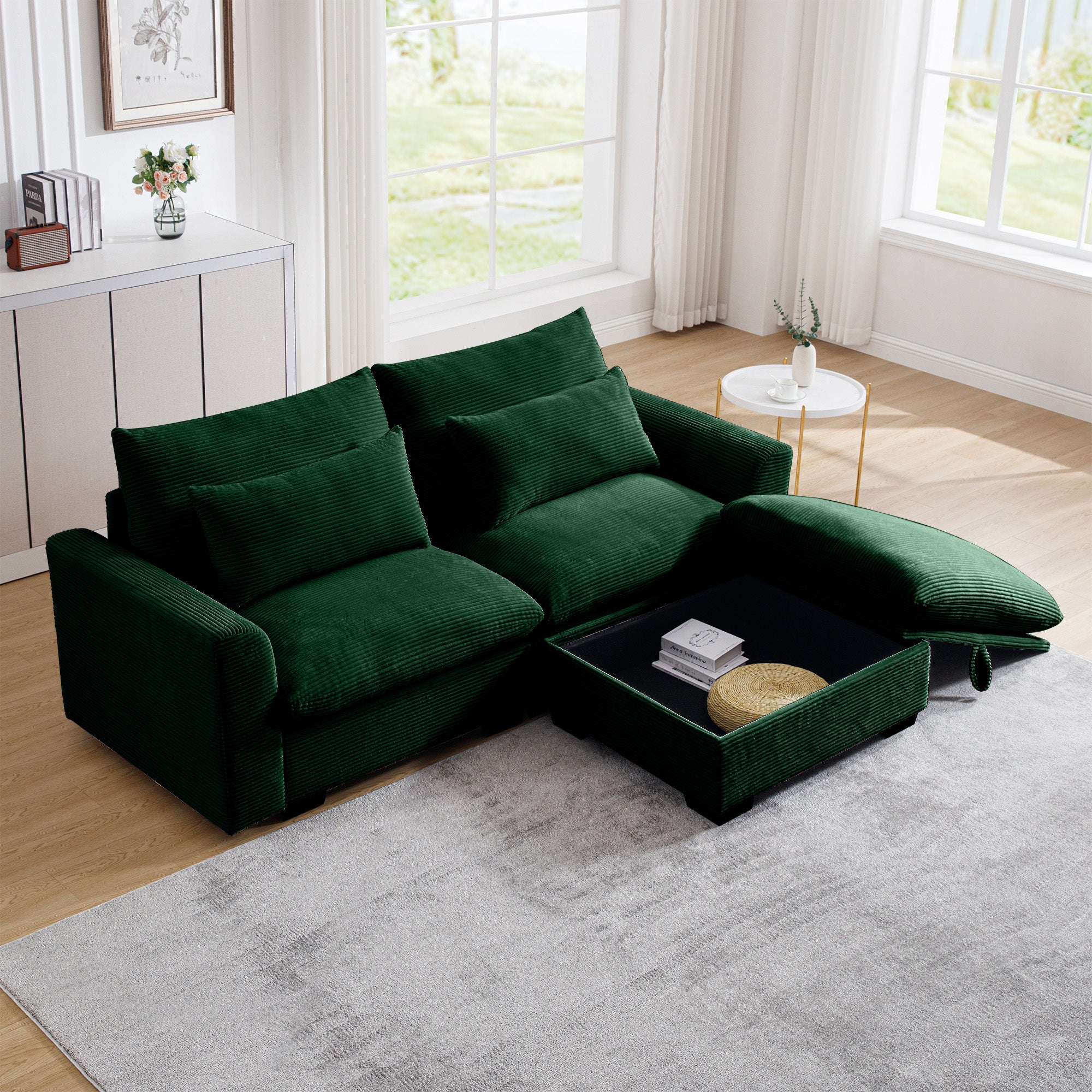 Walker_Edison_Sectional_Sofa_Comfy_Corduroy_Couch_for_Living_Room_with_Pillows_and_Round_Armrests_Modern_Corduroy_Sofa_Sleeper_Deep_Couches_with_Storage_Ottoman_Green_2-Seat Walker_Edison_Sectional_Sofa_Comfy_Corduroy_Couch_for_Living_Room_with_Pillows_and_Round_Armrests_Modern_Corduroy_Sofa_Sleeper_Deep_Couches_with_Storage_Ottoman_Green_2-Seat
